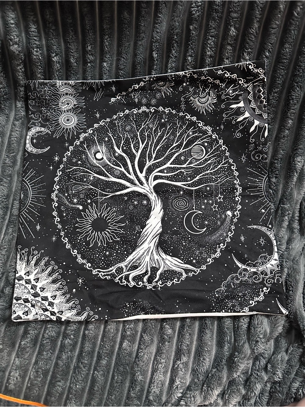 Black & White Tree of Life Pillowcase Cover with Hidden Zipper